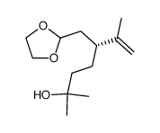 (R)-5-[1,3]Dioxolan-2-ylmethyl-2,6-dimethyl-hept-6-en-2-ol结构式