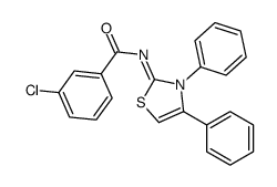3-chloro-N-(3,4-diphenyl-1,3-thiazol-2-ylidene)benzamide Structure