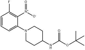 tert-Butyl 1-(3-fluoro-2-nitrophenyl)piperidine-4-ylcarbamate structure