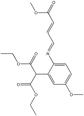 diethyl 2-(5-methoxy-2-(((1E,2E)-4-methoxy-4-oxobut-2-en-1-ylidene)amino)phenyl)malonate Structure