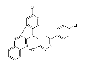2-(9-chloroindolo[3,2-b]quinoxalin-6-yl)-N-[(E)-1-(4-chlorophenyl)ethylideneamino]acetamide Structure