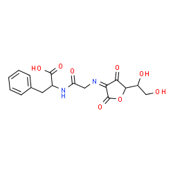 L-threo-3-Hexulosonic acid,2-[[2-[(1-carboxy-2-phenylethyl)amino]-2-oxoethyl]imino]-2-deoxy-,-gamma--lactone,(S)- (9CI) Structure