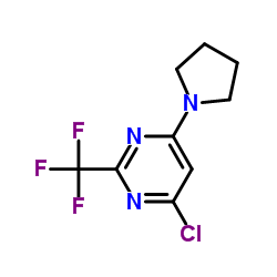 4-氯-6-(1-吡咯基)-2-三氟甲基嘧啶结构式
