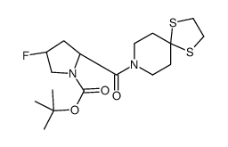 tert-butyl (2S,4S)-2-(1,4-dithia-8-azaspiro[4.5]decane-8-carbonyl)-4-fluoropyrrolidine-1-carboxylate Structure