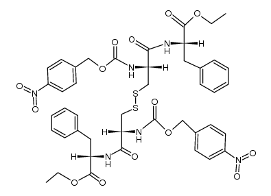 N,N'-[N,N'-bis-(4-nitro-benzyloxycarbonyl)-L-cystyl]-bis-L-phenylalanine diethyl ester结构式
