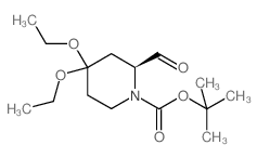 tert-Butyl (2S)-4,4-diethoxy-2-formylpiperidine-1-carboxylate Structure