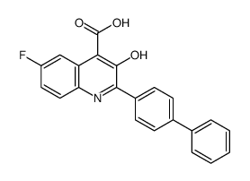 6-fluoro-3-hydroxy-2-(4-phenylphenyl)quinoline-4-carboxylic acid结构式