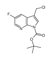 tert-butyl 3-(chloromethyl)-5-fluoropyrrolo[2,3-b]pyridine-1-carboxylate结构式