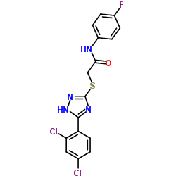 2-{[5-(2,4-Dichlorophenyl)-1H-1,2,4-triazol-3-yl]sulfanyl}-N-(4-fluorophenyl)acetamide结构式