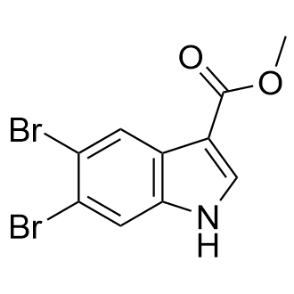 5,6-二溴-1H-吲哚-3-羧酸甲酯结构式