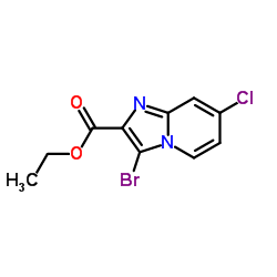 Ethyl 3-bromo-7-chloroimidazo[1,2-a]pyridine-2-carboxylate结构式