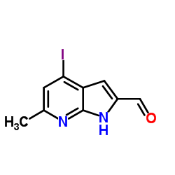 4-Iodo-6-methyl-1H-pyrrolo[2,3-b]pyridine-2-carbaldehyde结构式