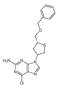 (3'R,5'R)-1-(5'-((benzyloxy)methyl)tetrahydro-3'-thienyl)-6-chloro-9H-purin-6-amine结构式