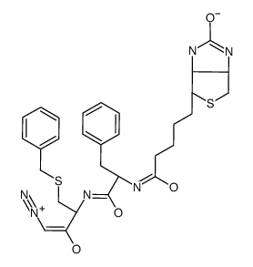 biotin-phenylalanyl-(S-benzyl)cysteinyl-diazomethane structure