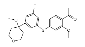 4'-[5-fluoro-3-(4-methoxytetrahydropyran-4-yl)phenylthio]-2'-methoxyacetophenone Structure