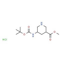 methyl 5-(tert-butoxycarbonylamino)piperidine-3-carboxylate hydrochloride结构式