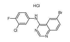 6-bromo-4-(3-chloro-4-fluoroanilino)quinazoline hydrochloride salt Structure