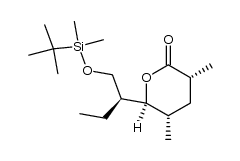 (3R,5S,6S)-6-((S)-1-((tert-butyldimethylsilyl)oxy)butan-2-yl)-3,5-dimethyltetrahydro-2H-pyran-2-one Structure