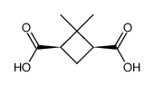 (1R,3S)-2,2-dimethylcyclobutane-1,3-dicarboxylic acid Structure