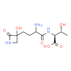 N-[2-Amino-4-(3-hydroxy-2-oxo-3-azetidinyl)-1-oxobutyl]-L-threonine structure