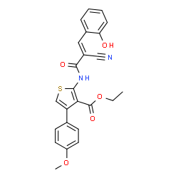 ethyl 2-{[(2E)-2-cyano-3-(2-hydroxyphenyl)prop-2-enoyl]amino}-4-(4-methoxyphenyl)thiophene-3-carboxylate structure