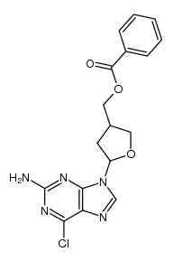 (5-(2-amino-6-chloro-9H-purin-9-yl)tetrahydrofuran-3-yl)methyl benzoate Structure