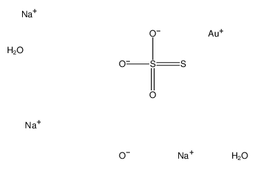 trisodium,dioxido-oxo-sulfanylidene-λ6-sulfane,gold(1+),dihydrate结构式