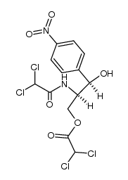 (1R,2R)-3-dichloroacetoxy-2-(2,2-dichloro-acetylamino)-1-(4-nitro-phenyl)-propan-1-ol结构式