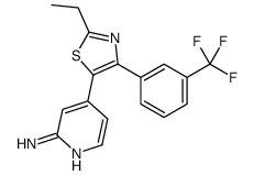 4-[2-ethyl-4-[3-(trifluoromethyl)phenyl]-1,3-thiazol-5-yl]pyridin-2-amine结构式