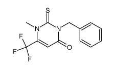 2,3-Dihydro-1-methyl-3-(phenylmethyl)-2-thioxo-6-(trifluoromethyl)-4(1H)-pyrimidinone结构式