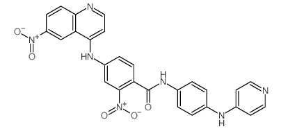 Benzamide, 2-nitro-4-((6-nitro-4-quinolinyl)amino)-N-(4-(4-pyridinylamino)phenyl)-结构式