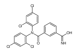 3-N,3-N-bis(2,4-dichlorophenyl)benzene-1,3-dicarboxamide结构式