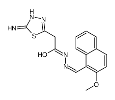 2-(5-amino-1,3,4-thiadiazol-2-yl)-N-[(E)-(2-methoxynaphthalen-1-yl)methylideneamino]acetamide结构式