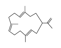 (E,E,E)-1-isopropenyl-4,8,12-trimethylcyclotetradeca-3,7,11-triene结构式