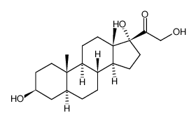 3beta,17,21-trihydroxy-5beta-pregnan-20-one结构式