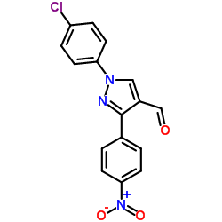 1-(4-Chlorophenyl)-3-(4-nitrophenyl)-1H-pyrazole-4-carbaldehyde结构式