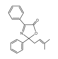 2-(3-methyl-but-2-enyl)-2,4-diphenyl-2H-oxazol-5-one结构式