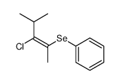 E-3-Chlor-4-methyl-2-phenylseleno-2-penten Structure