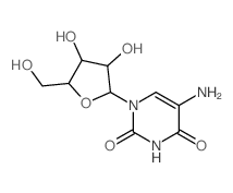 5-amino-1-[3,4-dihydroxy-5-(hydroxymethyl)oxolan-2-yl]pyrimidine-2,4-dione结构式