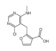 2-(4-chloro-6-methylamino-pyrimidin-5-ylmethyl)-furan-3-carboxylic acid结构式