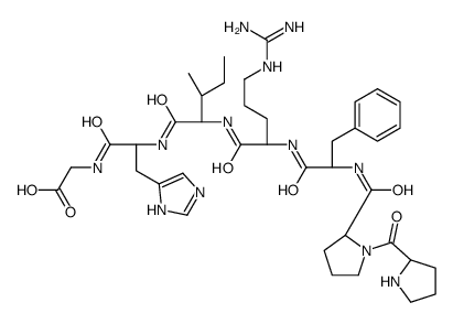 2-[[(2S)-2-[[(2S,3S)-2-[[(2S)-5-(diaminomethylideneamino)-2-[[(2S)-3-phenyl-2-[[(2S)-1-[(2S)-pyrrolidine-2-carbonyl]pyrrolidine-2-carbonyl]amino]propanoyl]amino]pentanoyl]amino]-3-methylpentanoyl]amino]-3-(1H-imidazol-5-yl)propanoyl]amino]acetic acid结构式