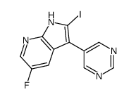 5-氟-2-碘-3-(5-嘧啶)-1H-吡咯并[2,3-B]吡啶结构式