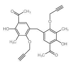 Ethanone, 1,1'-[methylenebis[6-hydroxy-5-methyl-4-(2-propynyloxy)-3,1-phenylene]]bis- (en) Structure