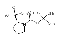 (S)-2-(1-Hydroxy-1-methylethyl)-pyrrolidine-1-carboxylicacidtert-butylester structure