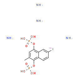 6-iodo-2-methyl-1,4-naphthoquinol bis(diammonium phosphate)结构式