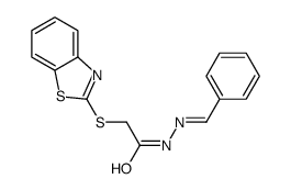 2-(1,3-benzothiazol-2-ylsulfanyl)-N-[(E)-benzylideneamino]acetamide结构式