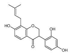 3-(2,4-dihydroxyphenyl)-7-hydroxy-8-(3-methylbut-2-enyl)-2,3-dihydrochromen-4-one结构式
