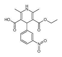 5-(ethoxycarbonyl)-2,6-dimethyl-4-(3-nitrophenyl)-1,4-dihydropyridine-3-carboxylic acid Structure