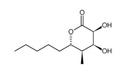 2H-Pyran-2-one, tetrahydro-3,4-dihydroxy-5-methyl-6-pentyl-, (3S,4S,5R,6S)- (9CI) Structure