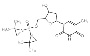 Thymidine, 5'-[bis(2,2-dimethyl-1-aziridinyl)phosphinate] (9CI) Structure